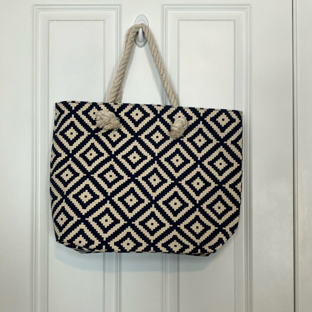 Summer & Rose Navy Diamond Tote Bag